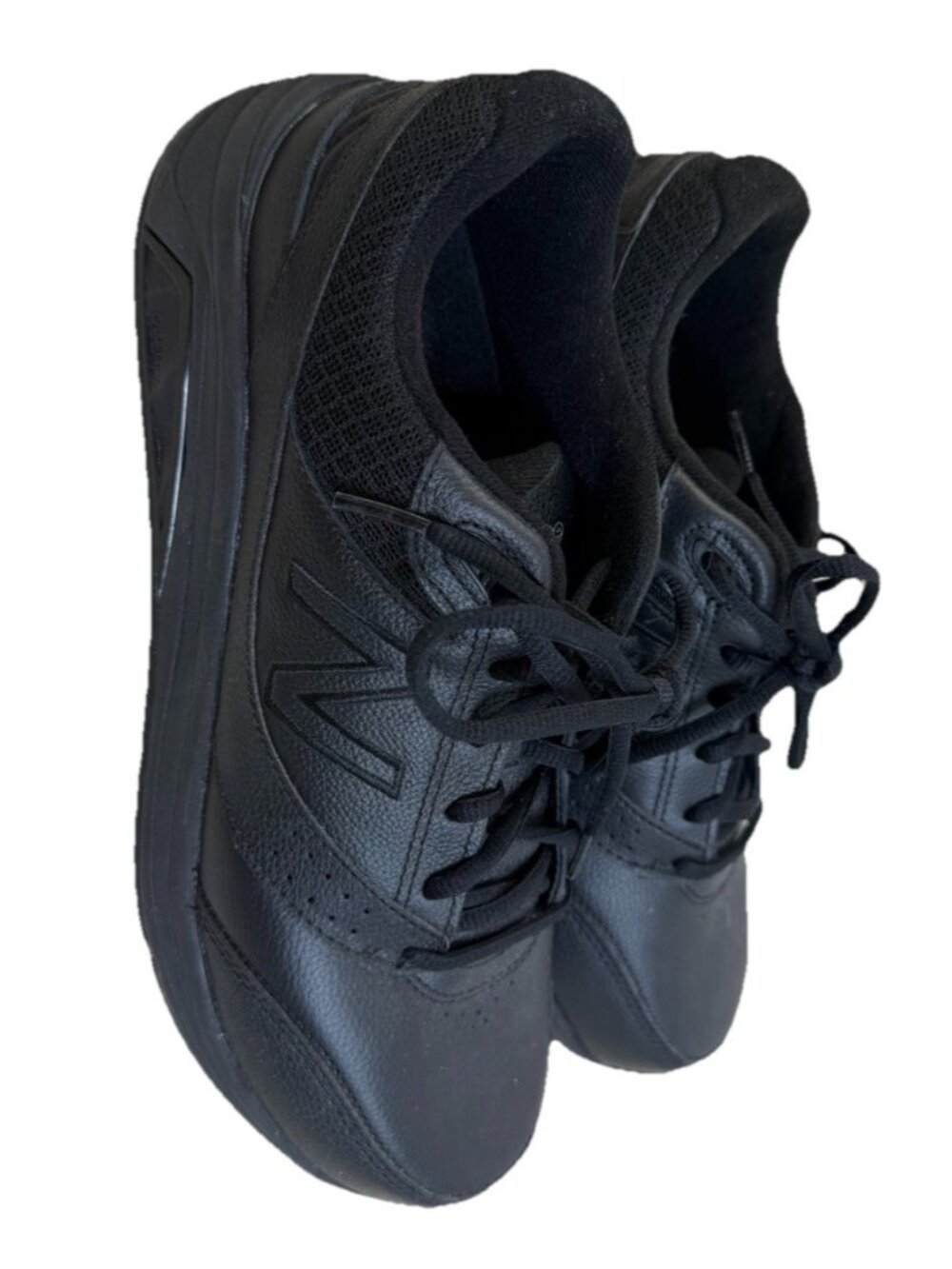 New Balance Women Sz 9 B WW928BK3 928 V3 Black Leather Walking Shoes SL-2 EUC